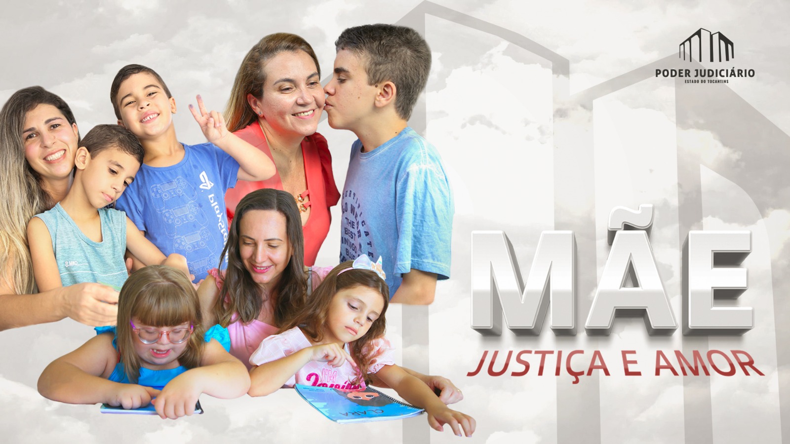 Ao fundo, em pé, as mães Luciana (à esquerda), Rosa, de vermelho, e Diana, com  as filhas Ana Lara e Clara