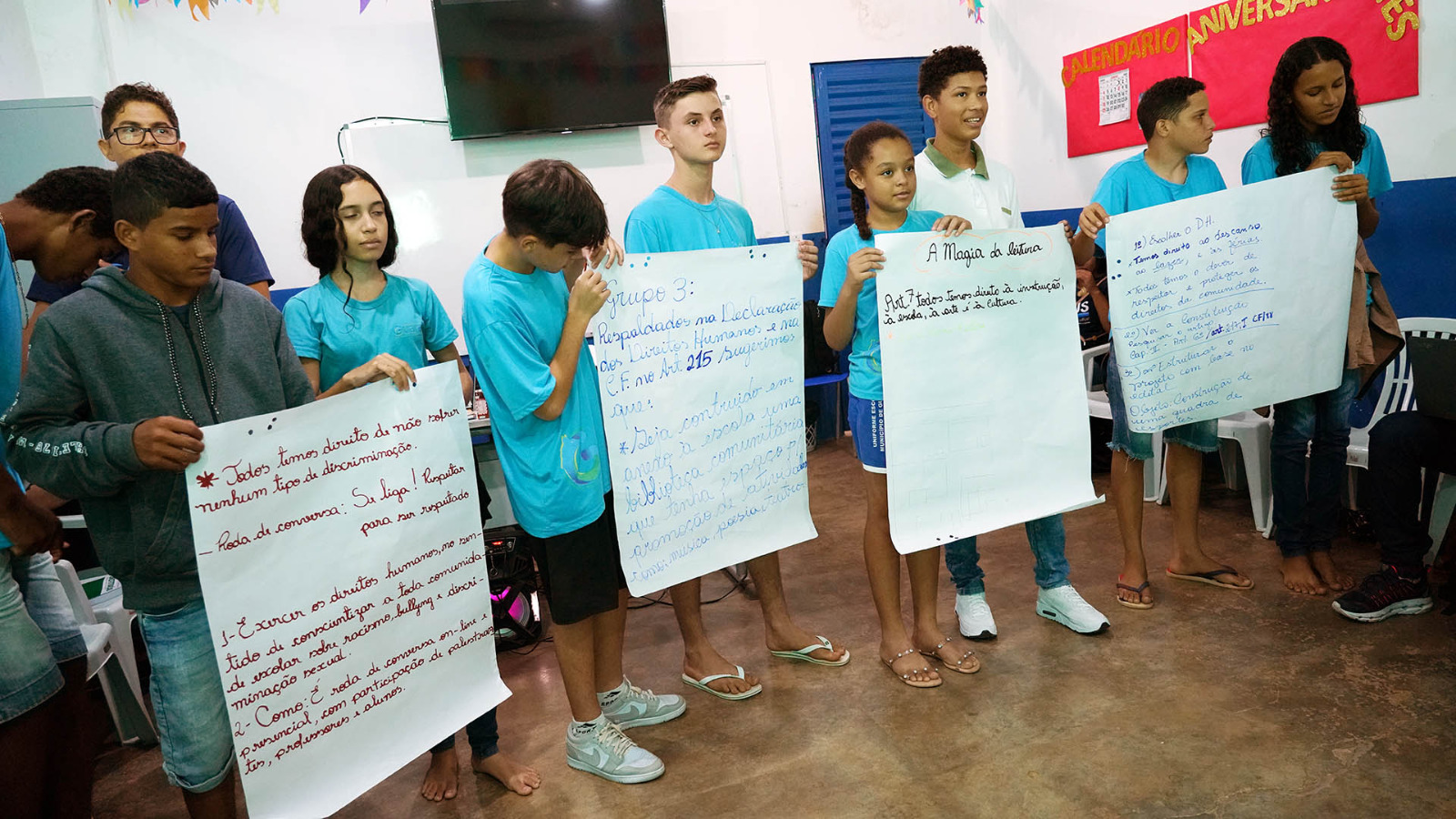 Alunos da Escola Núcleo Euclides da Cunha, na zona rural de Guaraí, apresentam suas propostas
