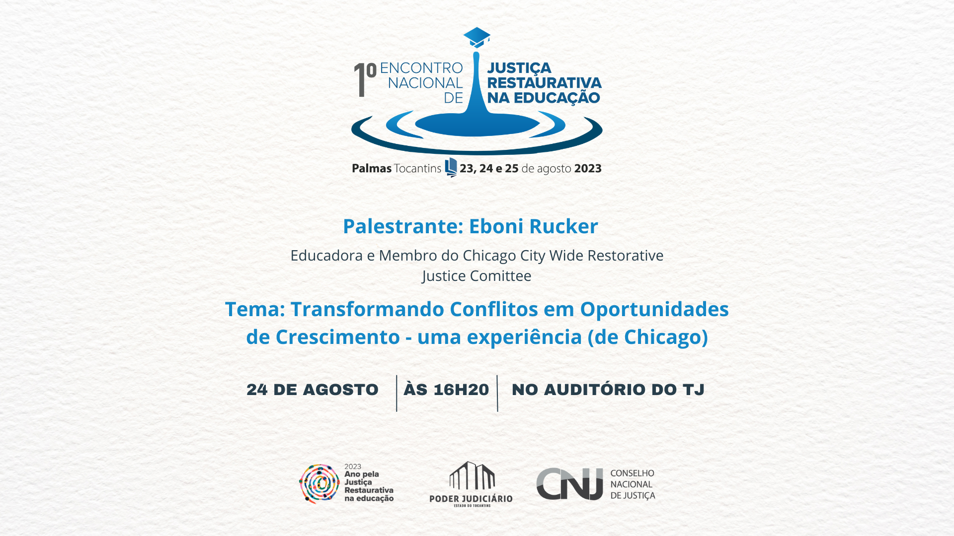 Card informativo com informações da palestra