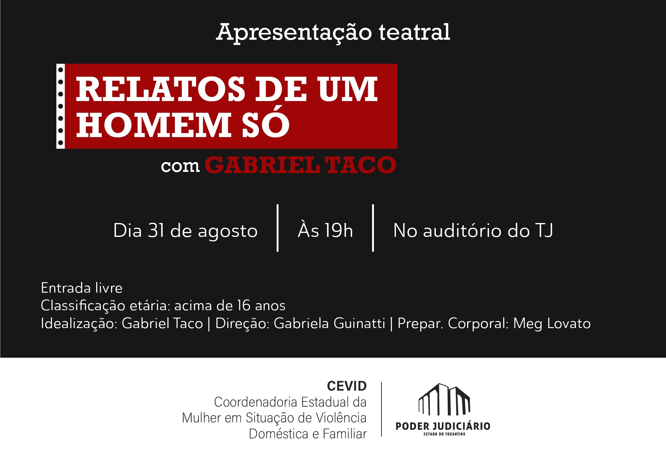 Card informativo com informações do evento