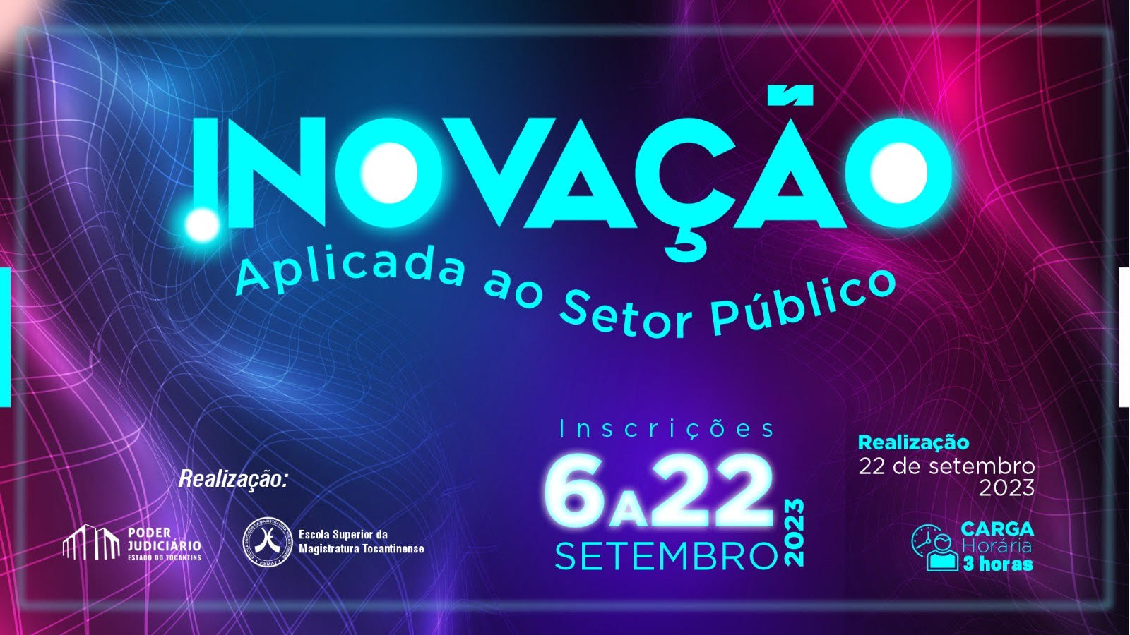 arte nas cores vinho, azul escuro, azul claro e branco com informações sobre o curso desenvolvido pela esmat