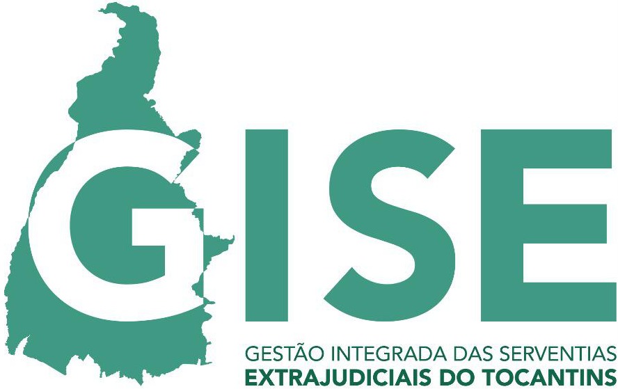 imagem em fundo branco com texto em verde:  Gise - Gestão integrada das serventias extrajudiciais do Tocantins
