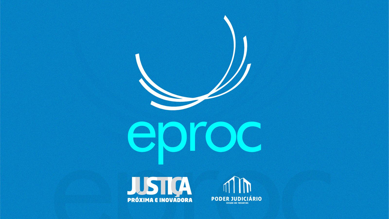 Banner azul com dizeres sobre Eproc e logo sobre o Tribunal de Justiça