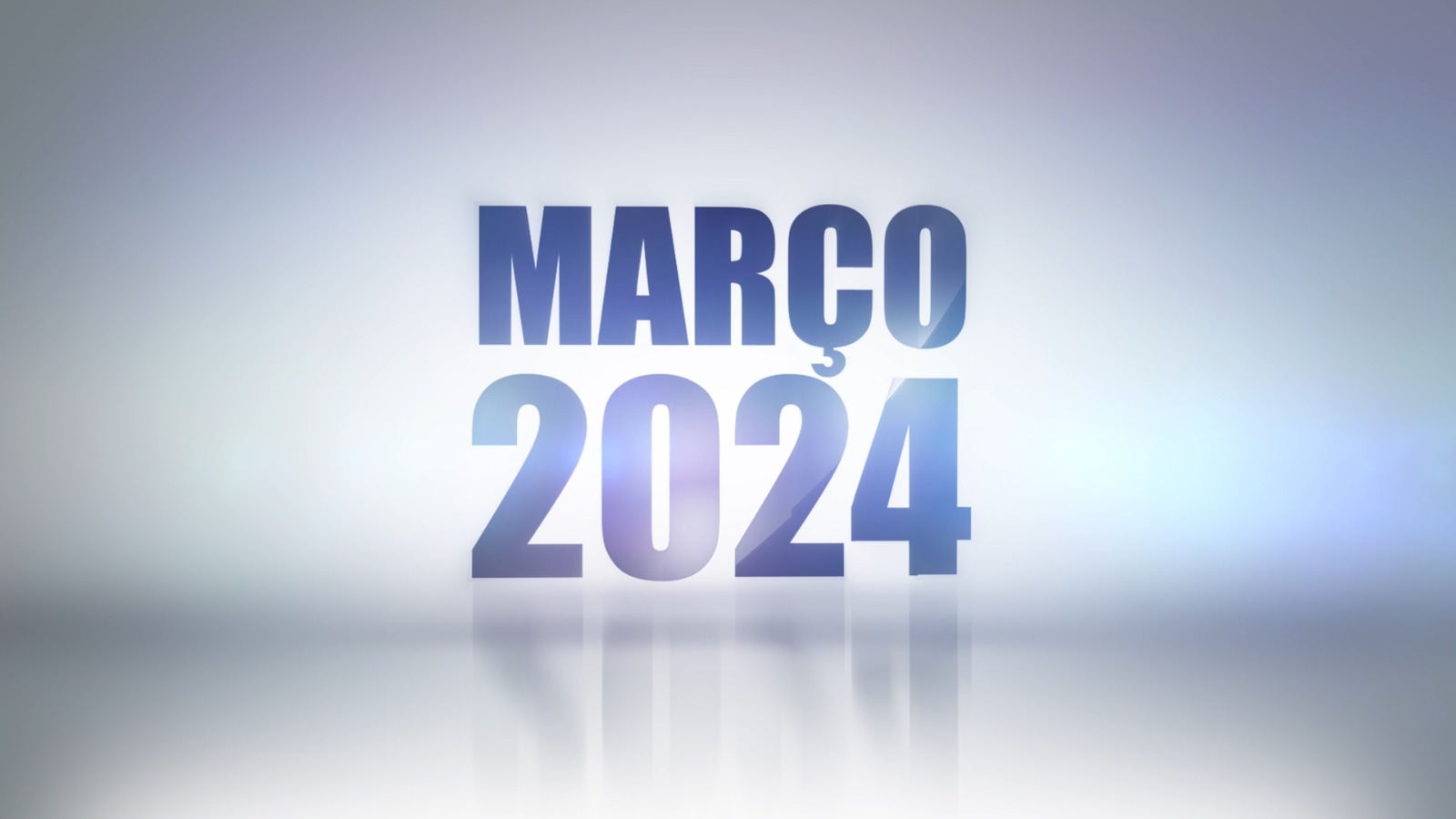 Imagem colorida (azul e branca) com os dizeres "Março 2024"