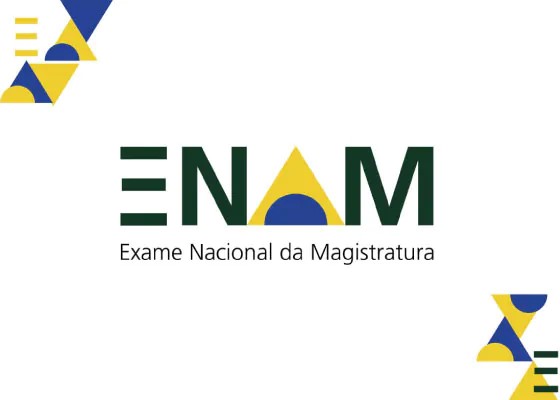Imagem branca com a palavra Enam escrita com verde, amarelo e azul
