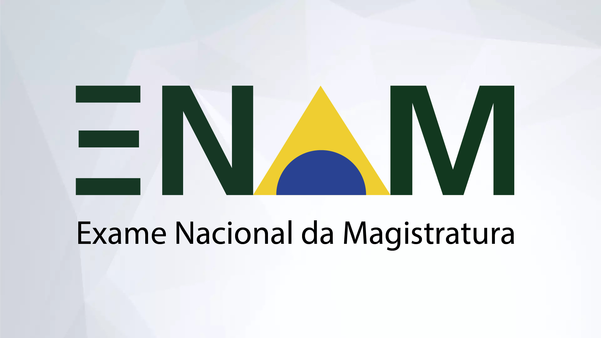 Imagem em fundo branco e cinza com informes sobre exame nacional da magistratura