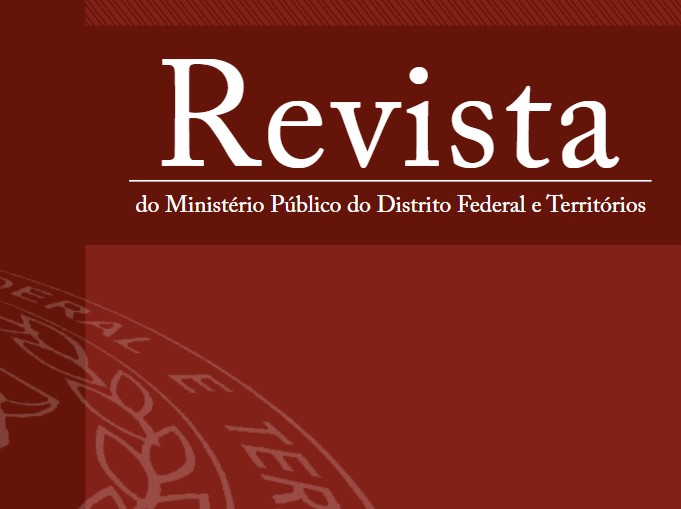 Imagem de uma revista com fundo vermelho tendo os dizeres "Revista do Ministério Público do Distrito Federal e Territórios".
