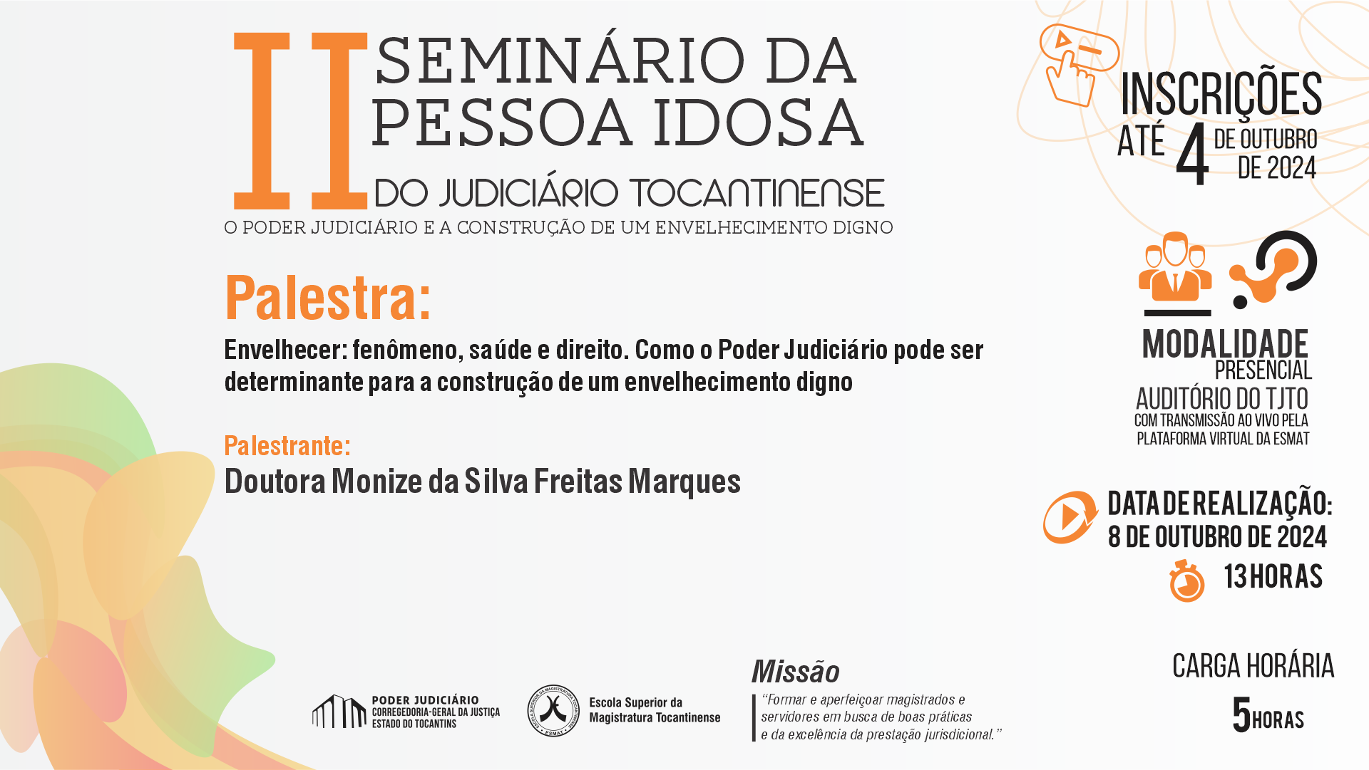 Arte anunciando o segundo seminário da pessoa idosa