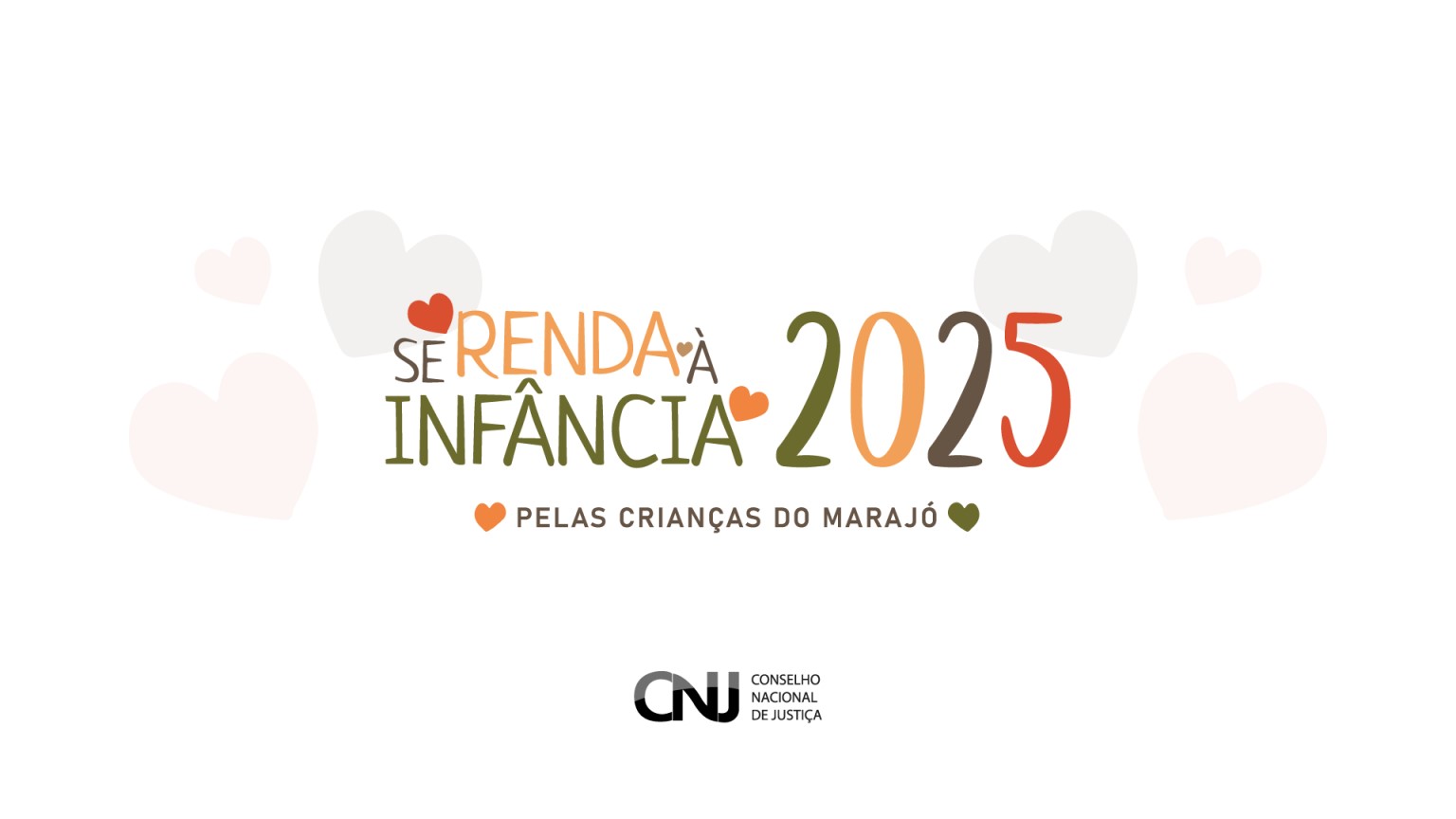 Imagem de um cartaz de divulgação da campanha "Se Renda à Infância 2025", focado nas crianças do Marajó, com cores e letras em estilo artesanal.