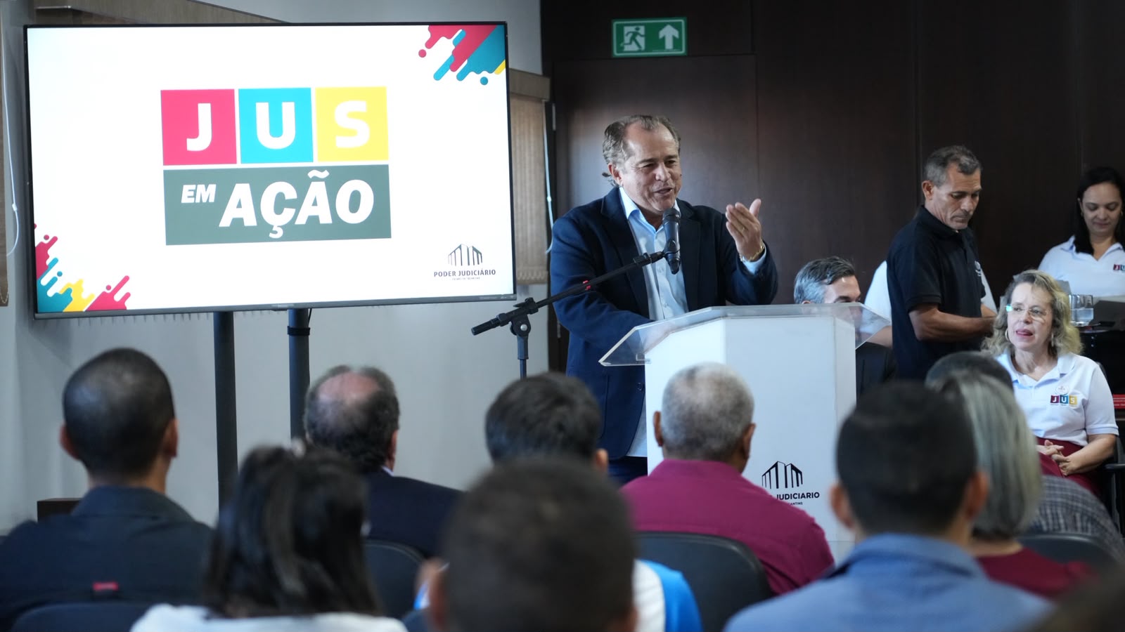 O prefeito de Colmeia participa da abertura do projeto JUS em Ação e destaca a importância da parceria entre o Poder Judiciário e o município para ampliar o acesso da população aos serviços de cidadania.