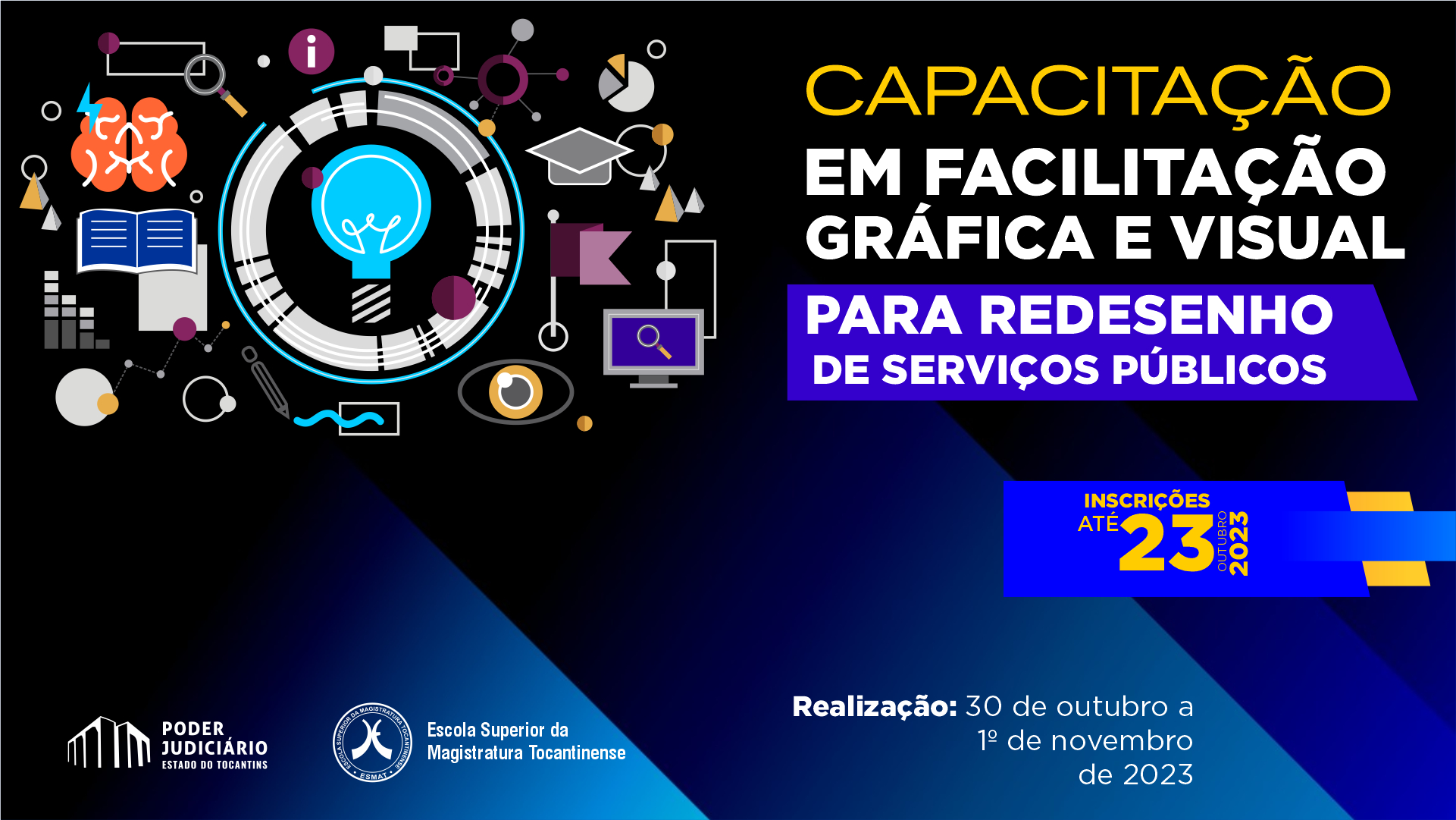 Arte para divulgar as inscriçoes da capacitação em facilitação gráfica e visual