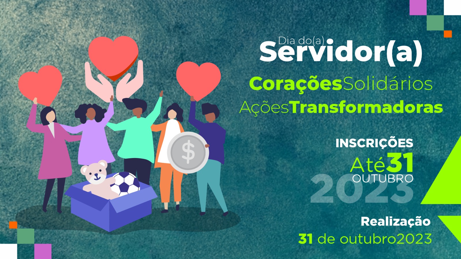 Arte para divulgar a programação do Dia do Servidor