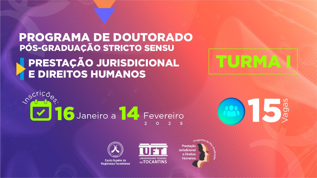 Imagem colorida com cores degradê em tons de laranja, roxo e rosa, no centro há destaque para o período das inscrições e na parte inferior aparecem os logotipos das instituições organizadoras.