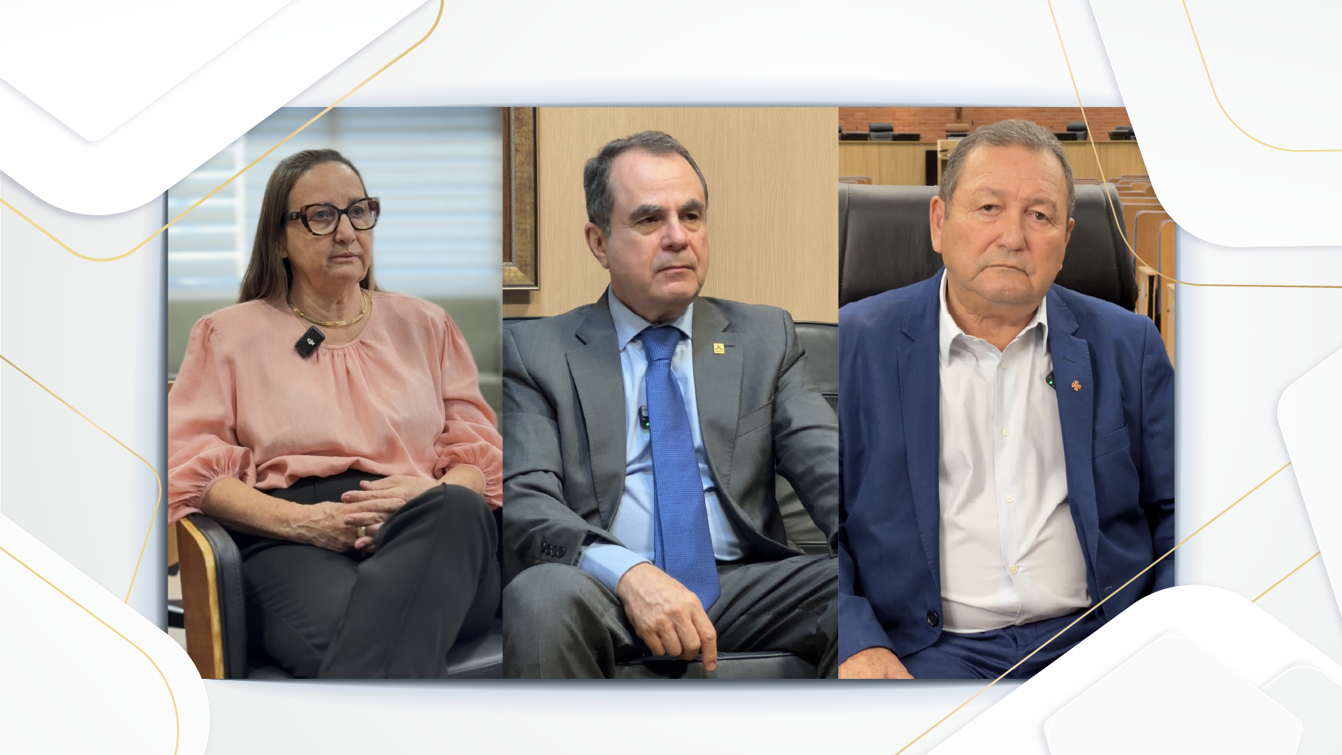 fotomontagem com as fotos de Maysa Rosal, Marco Villas Boas e Adonias Barbosa